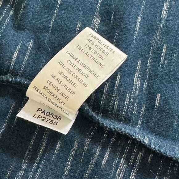 Lilla P Dress Womens Size Medium Maxi front slit Navy Blue space Dye Minimalist - Picture 12 of 12